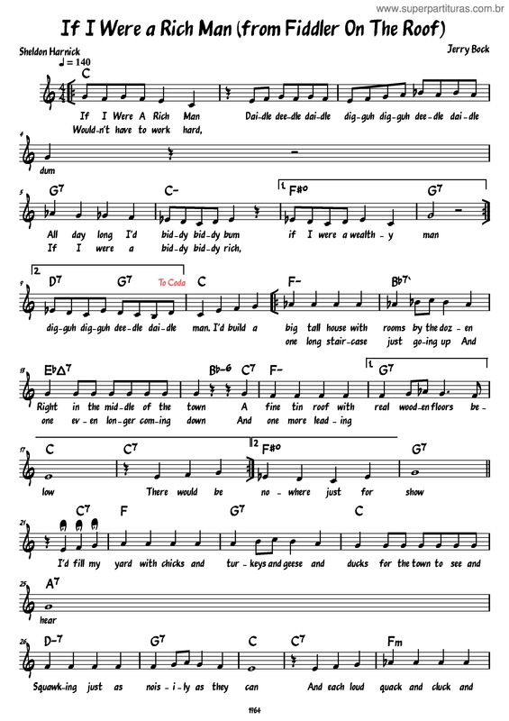 Partitura da música If I Were A Rich Man Rjsadds Long Version