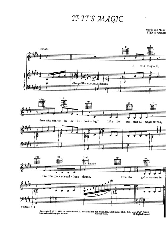 Partitura da música If Its Magic