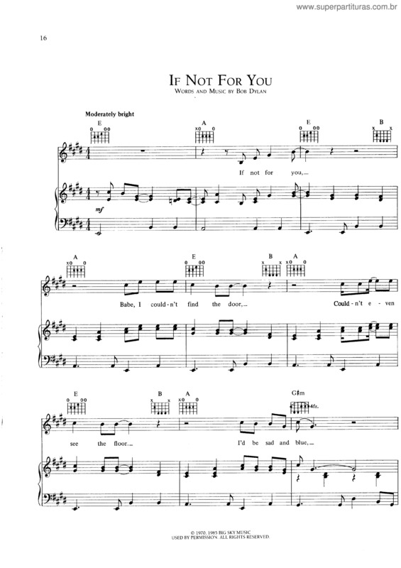 Partitura da música If Not For You