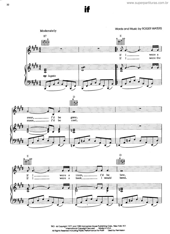 Partitura da música If v.2