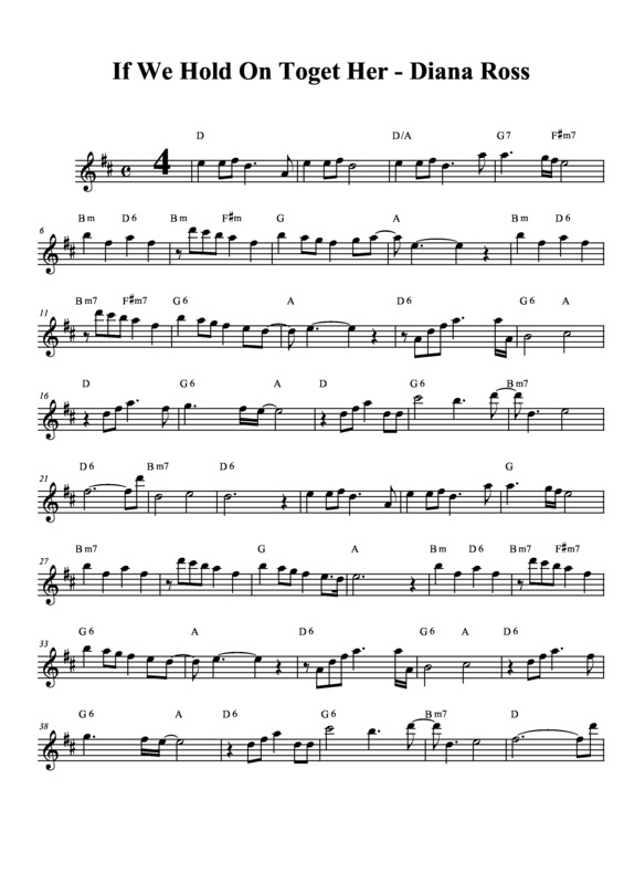 Partitura da música If We Hold On Together v.4