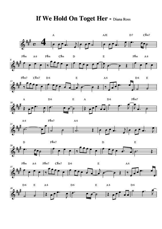 Partitura da música If We Hold On Together v.5