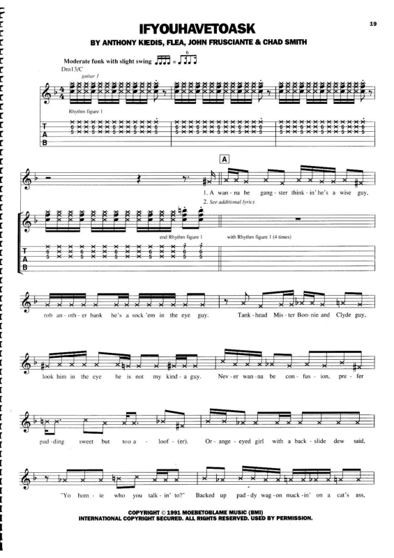 Partitura da música If You Have to Ask