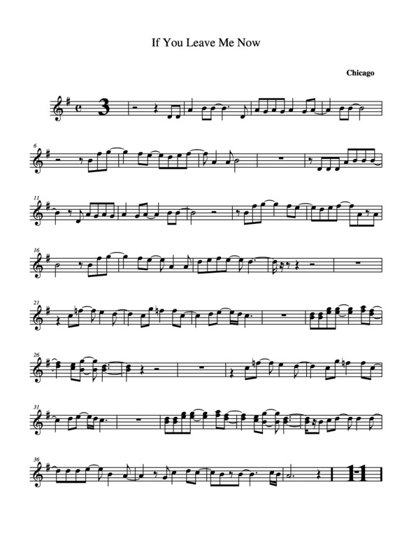 Partitura da música If You Leave Me Now v.3