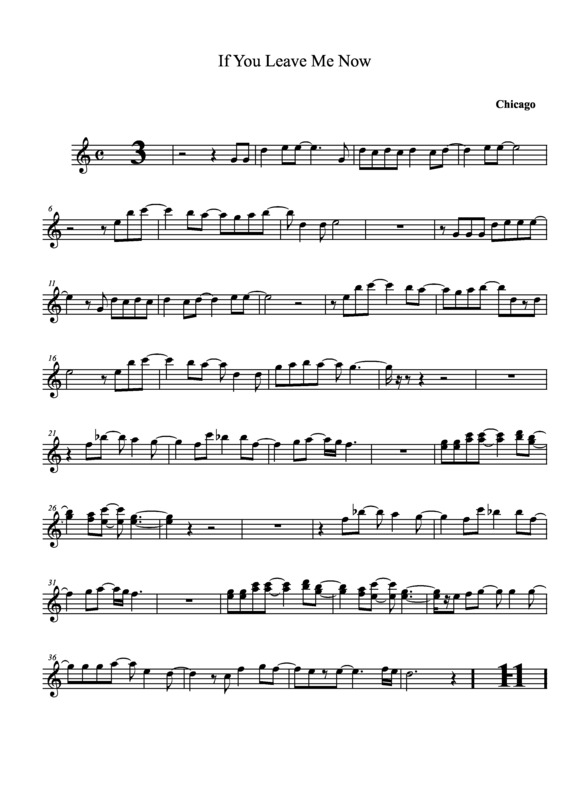 Partitura da música If You Leave Me Now v.4