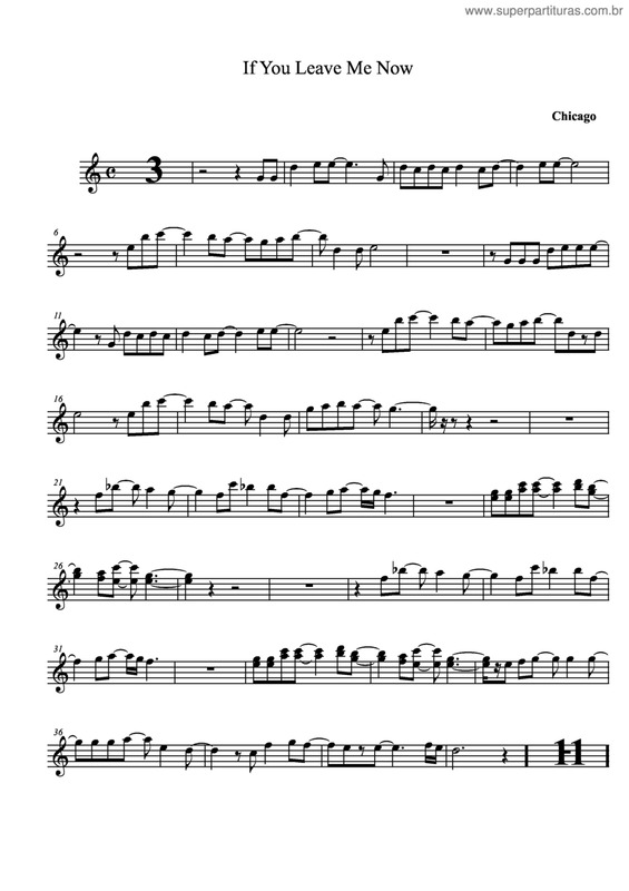 Partitura da música If You Leave Me Now v.5