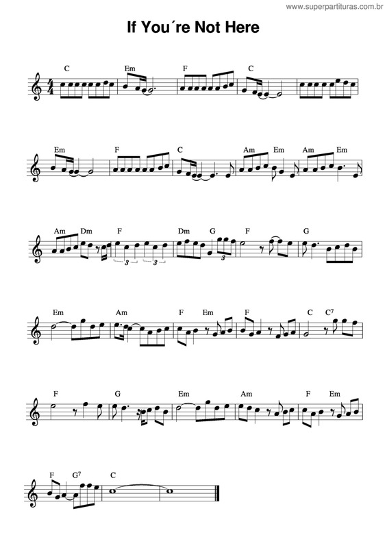 Partitura da música If You're Not Here v.2