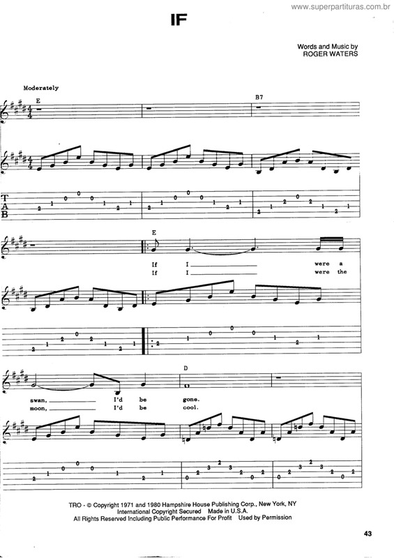 Partitura da música If