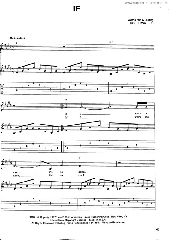 Partitura da música If