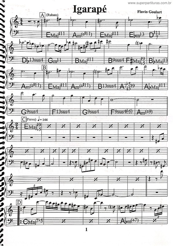 Partitura da música Igarapé