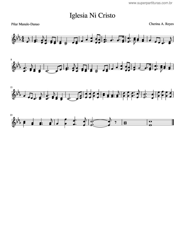 Partitura da música Iglesia Ni Cristo