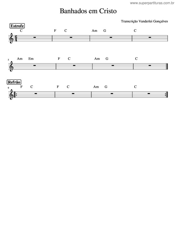 Partitura da música Igreja Catolica – Igreja Catolica Banhados Em Cristo