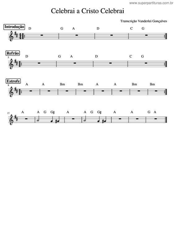 Partitura da música Igreja Catolica – Igreja Catolica Celebrai A Cristo Celebrai