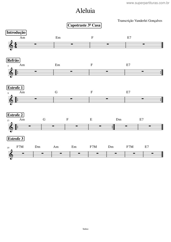 Partitura da música Igreja Catolica – Igreja Catolica Salmo 117 – Cifra – Violão