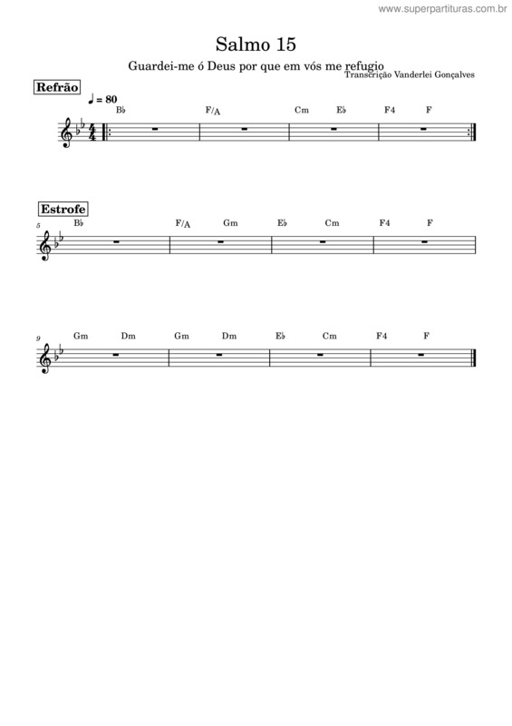 Partitura da música Igreja Catolica – Igreja Catolica Salmo 15