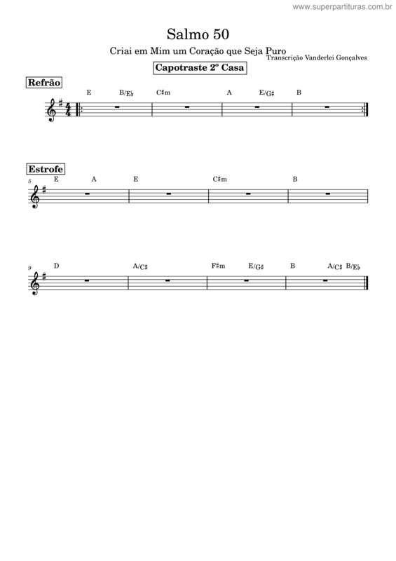 Partitura da música Igreja Catolica – Igreja Catolica Salmo 50 – Cifra – Violão