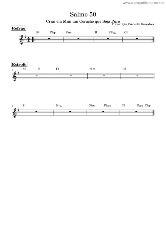 Partitura da música Igreja Catolica – Igreja Catolica Salmo 50