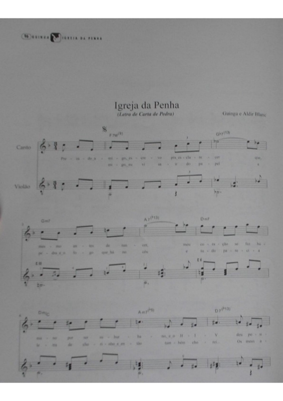 Partitura da música Igreja da Penha