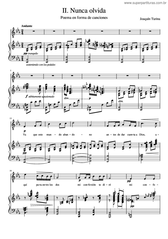 Partitura da música Ii. Nunca Olvida – Turina