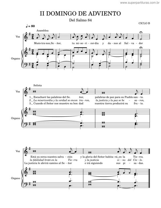 Partitura da música Ii Domingo De Adviento