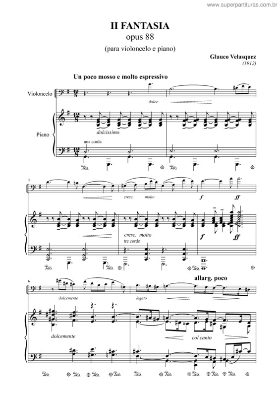 Partitura da música II Fantasia