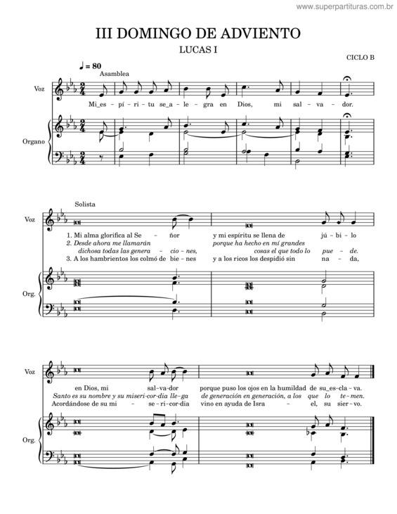 Partitura da música Iii Domingo De Adviento
