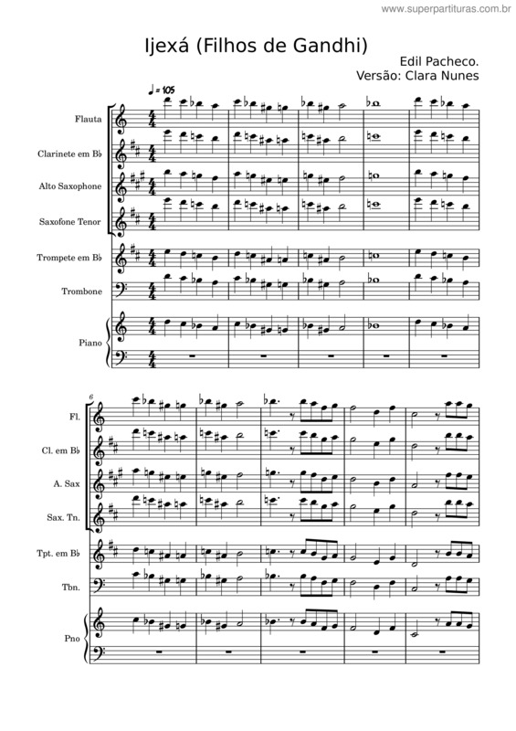 Partitura da música Ijexá