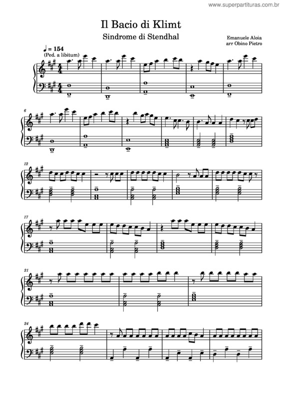 Partitura da música Il Bacio Di Klimt – Emanuele Aloia