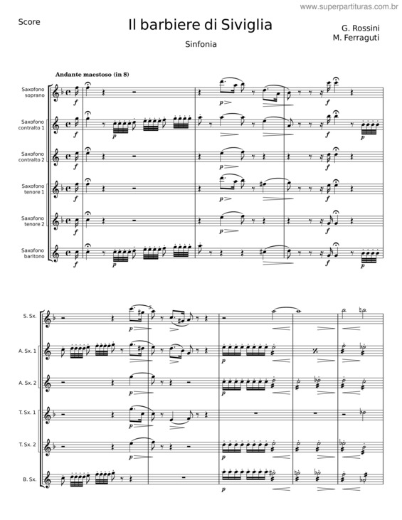 Partitura da música Il Barbiere Di Siviglia. Sinfonia – Andy Eastwood, G Rossini