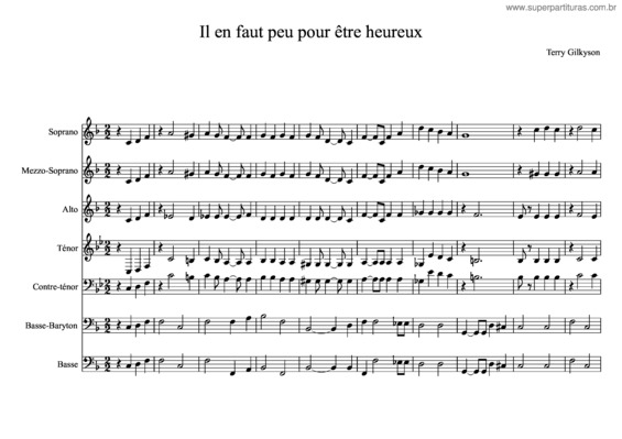 Partitura da música Il En Faut Peu Pour Être Heureux