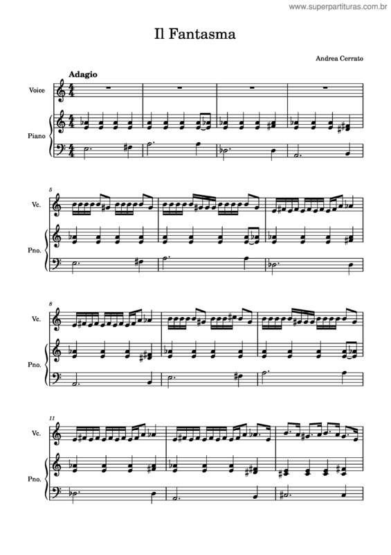 Partitura da música Il Fantasma – Andrea Cerrato