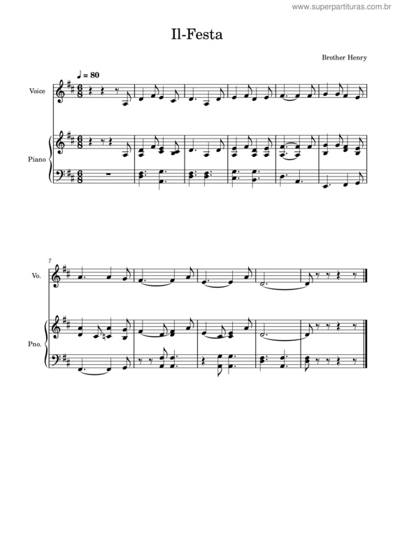 Partitura da música Il–Festa
