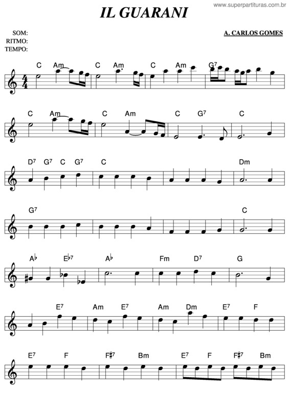 Partitura da música Il Guarani v.2