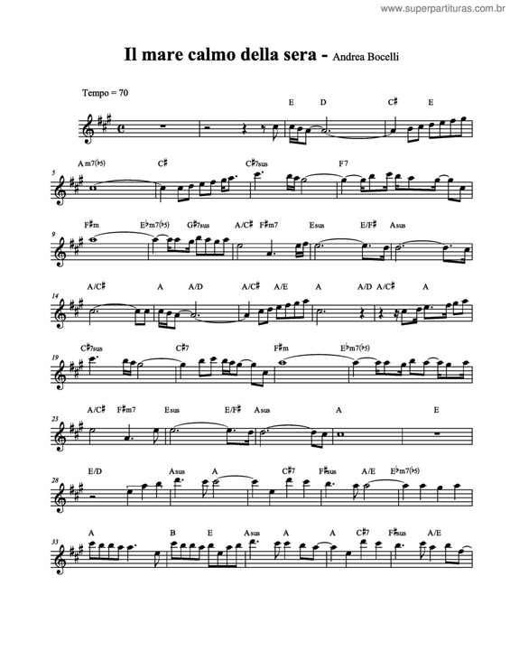 Partitura da música Il Mare Calmo Della Sera v.2