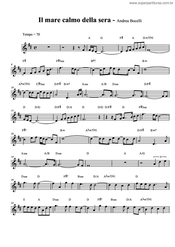 Partitura da música Il Mare Calmo Della Sera v.5