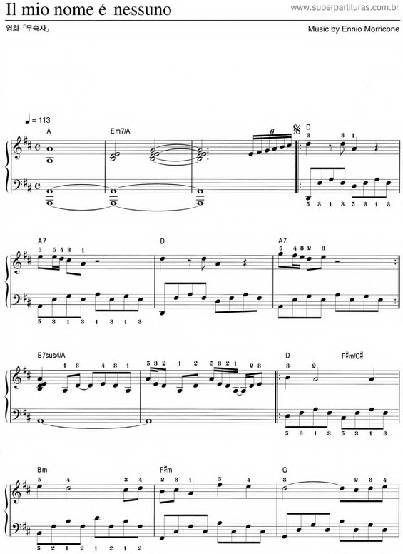 Partitura da música Il Mio Nome É Nessumo