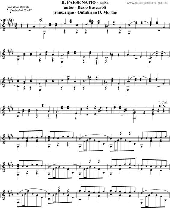 Partitura da música Il Paese Natio v.2