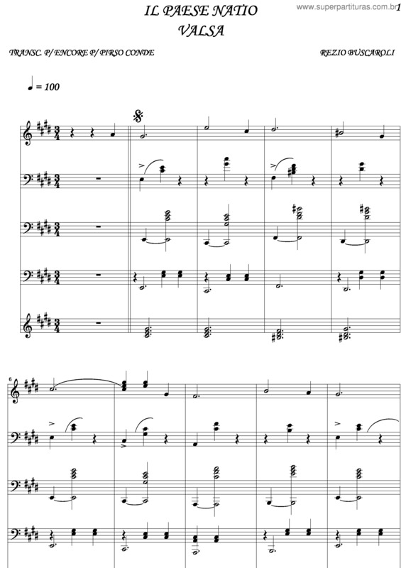 Partitura da música Il Paese Natio