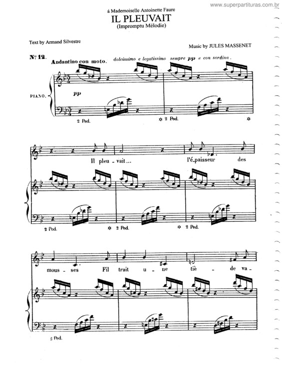 Partitura da música Il pleuvait