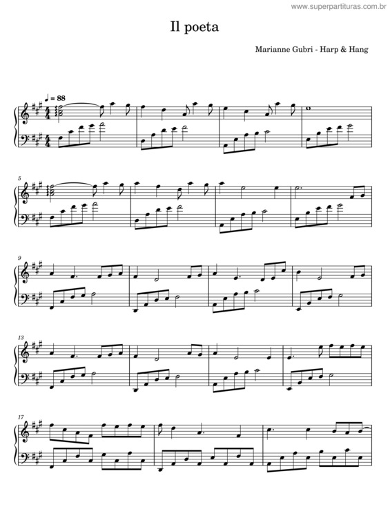 Partitura da música Il Poeta – Marianne Gubri