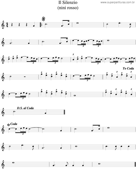 Partitura da música Il Silenzio