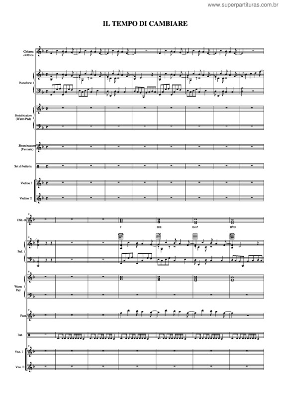 Partitura da música Il tempo di cambiare