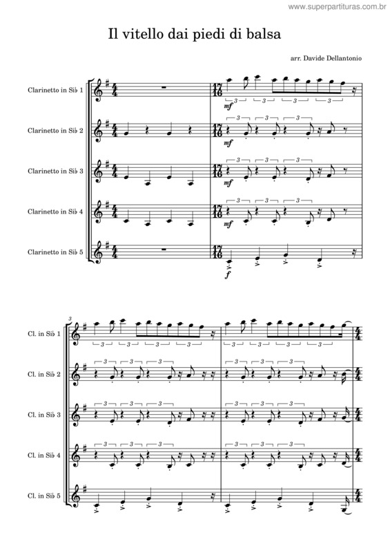 Partitura da música Il Vitello Dai Piedi Di Balsa