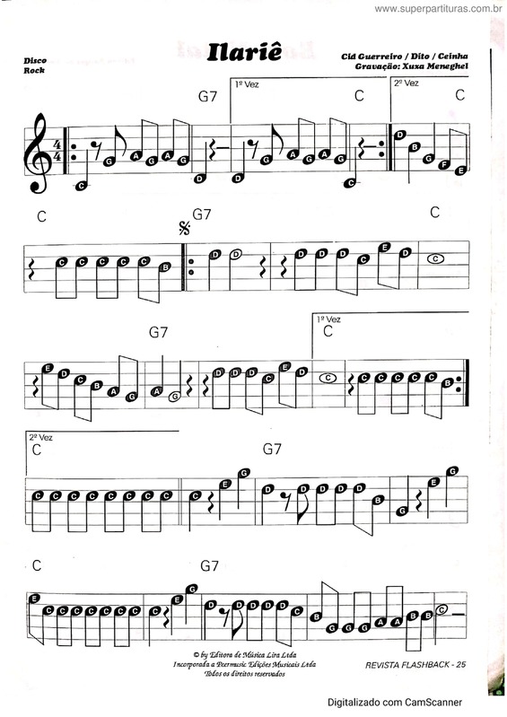 Partitura da música Ilariê