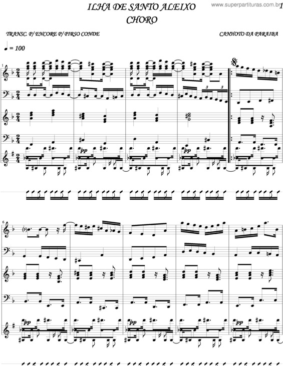 Partitura da música Ilha De Sto Aleixo