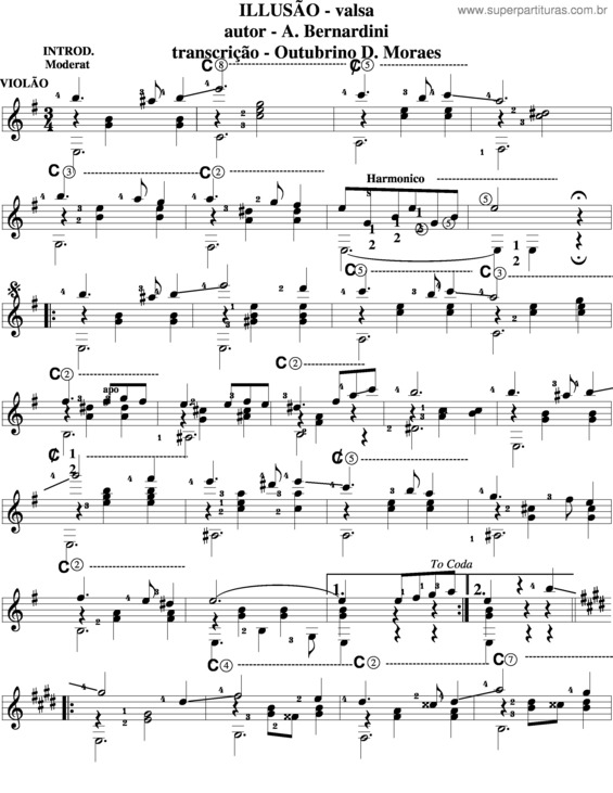 Partitura da música Illusão