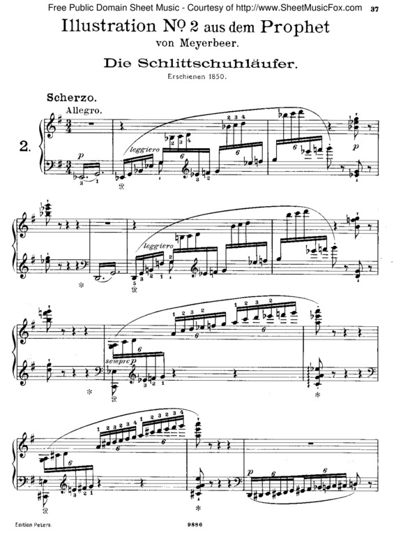 Partitura da música Illustrations Du Prophète S.414