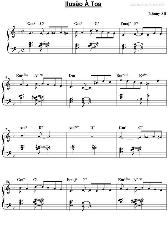 Partitura da música Ilusão à toa