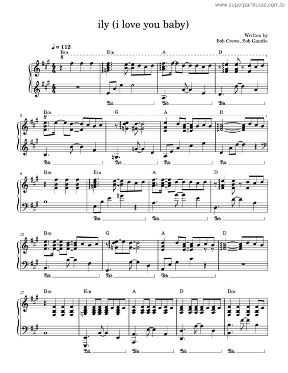Partitura da música Ily