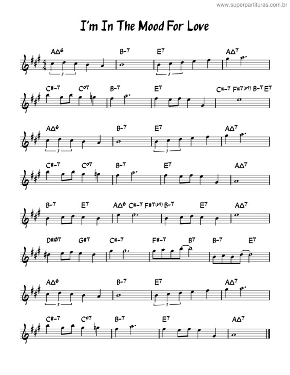 Partitura da música Im In The Mood For Love – Doris Day I`M In The Mood Lead